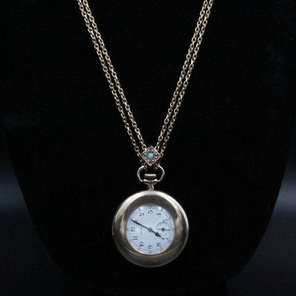 ANTIQUE WALTHAM GOLD FILLED OPEN FACE LADIES POCKET WATCH - Picture 8 of 9